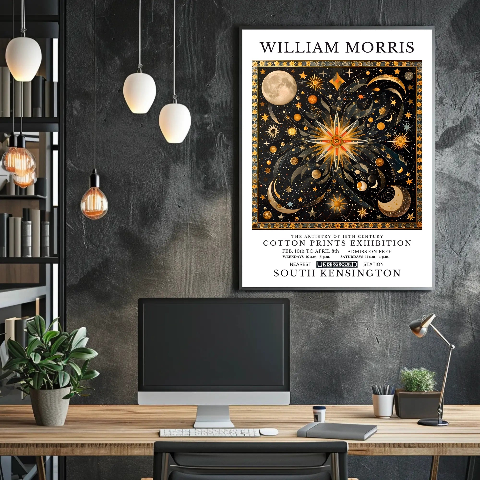 William Morris Cotton Prints Exhibition Poster