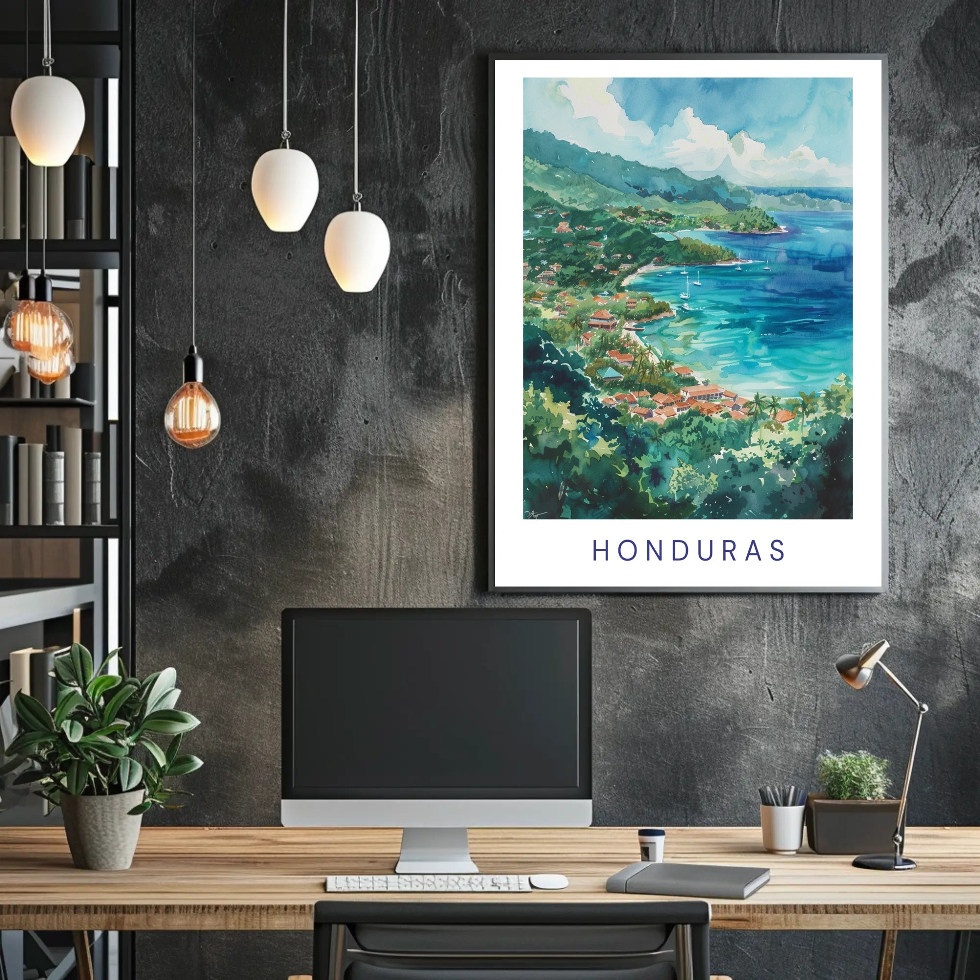 Honduras Scenic Coastal Travel Poster PosterGoat