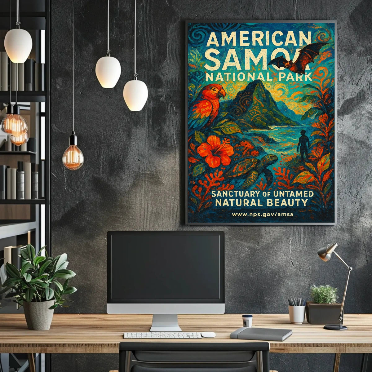 Vibrant Wildlife American Samoa National Park Poster