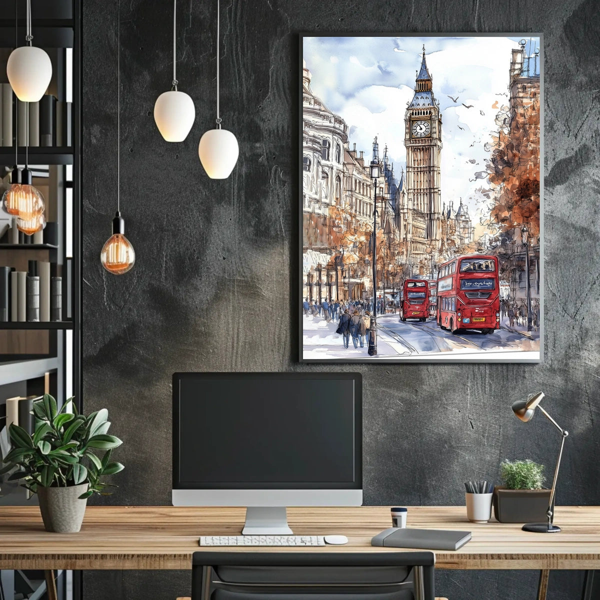 UK London Big Ben Street View Poster