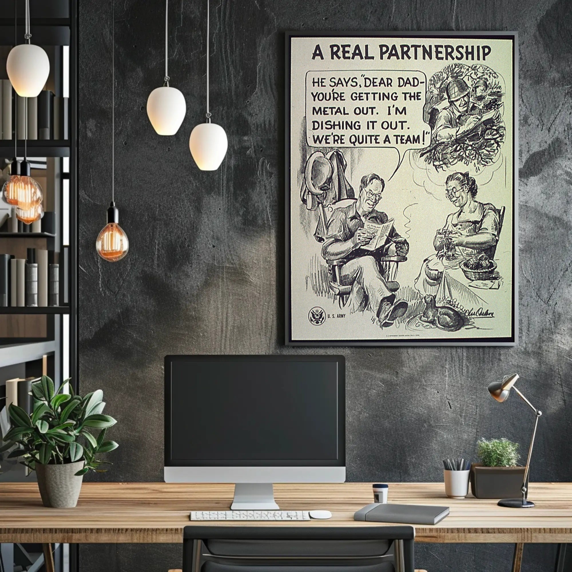 Vintage Soldier and Family WWII Propaganda Poster