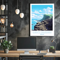 Giants Causeway Illustration Poster