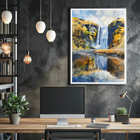 Skógafoss Waterfall Poster PosterGoat