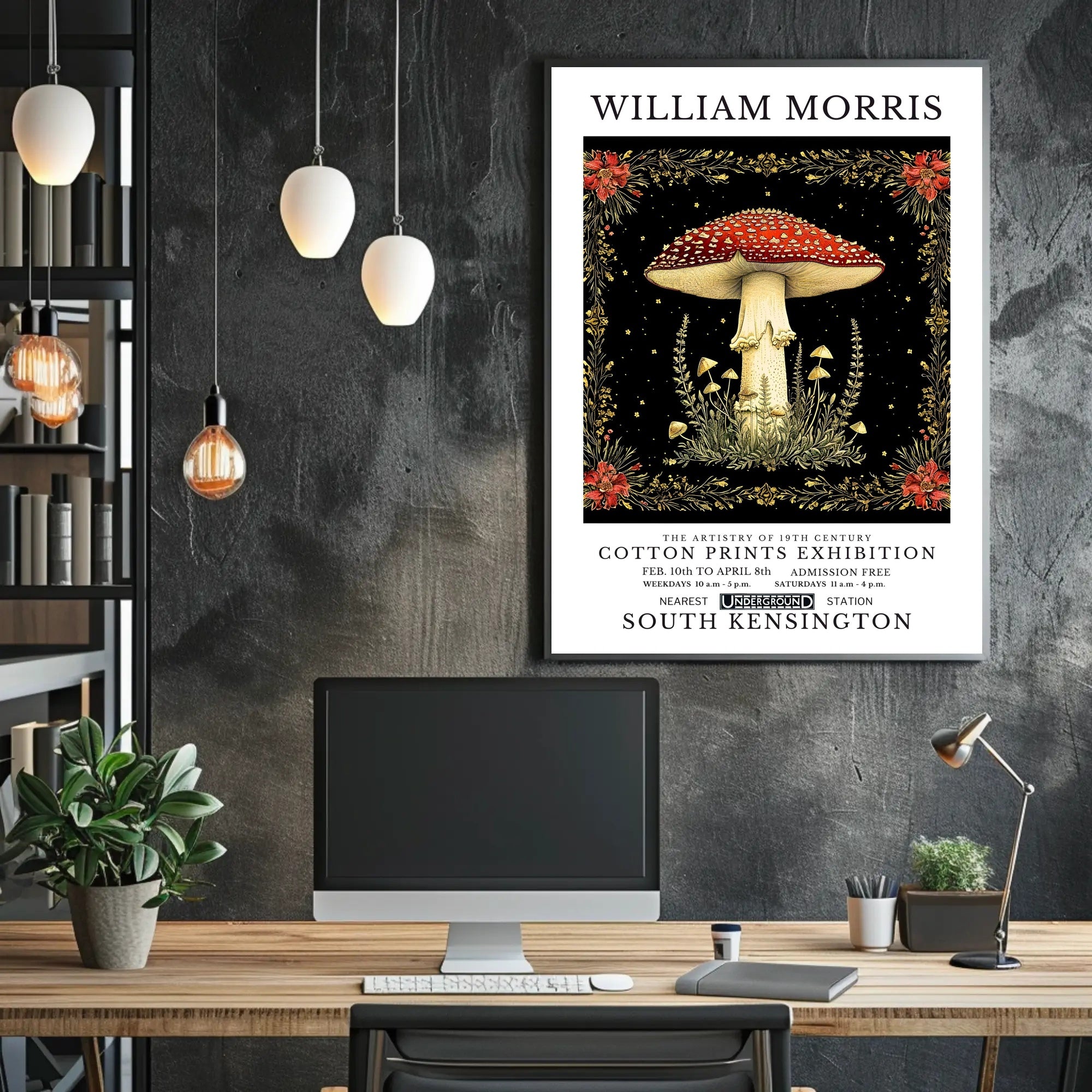 William Morris Cotton Prints Exhibition Poster