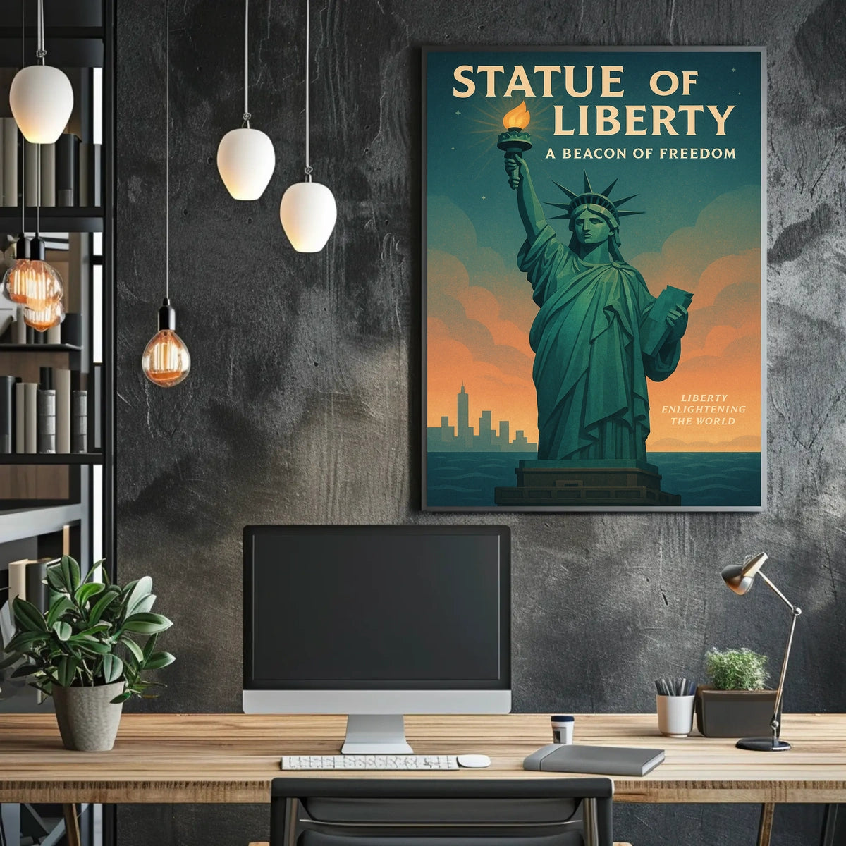 Statue Of Liberty Cultural Heritage Poster Vintage Wall Art