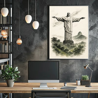 Christ the Redeemer Illustration Poster