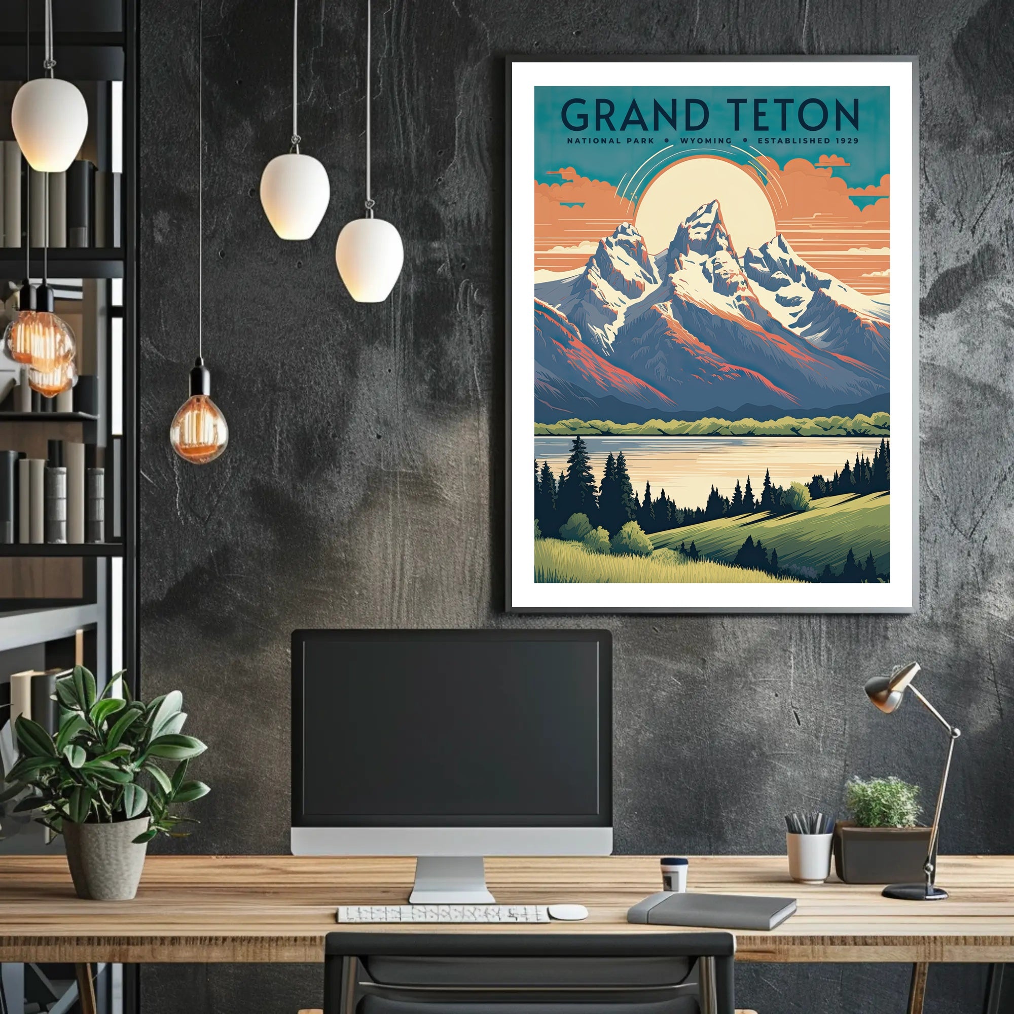 Grand Teton Vintage Travel Poster Wall Art