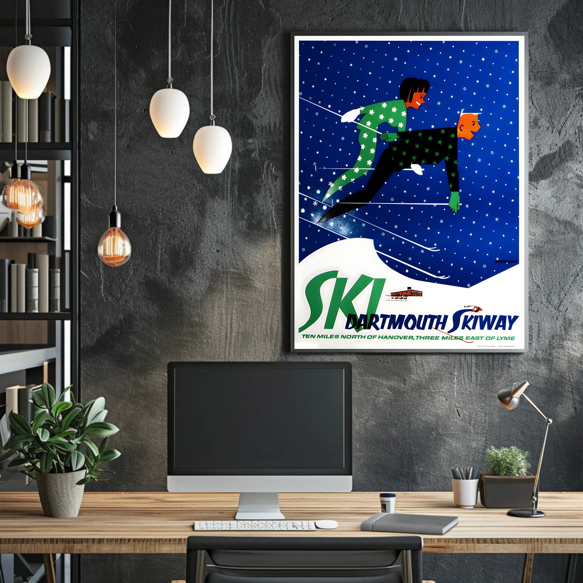 Dartmouth Skiway Vintage Sports Poster PosterGoat