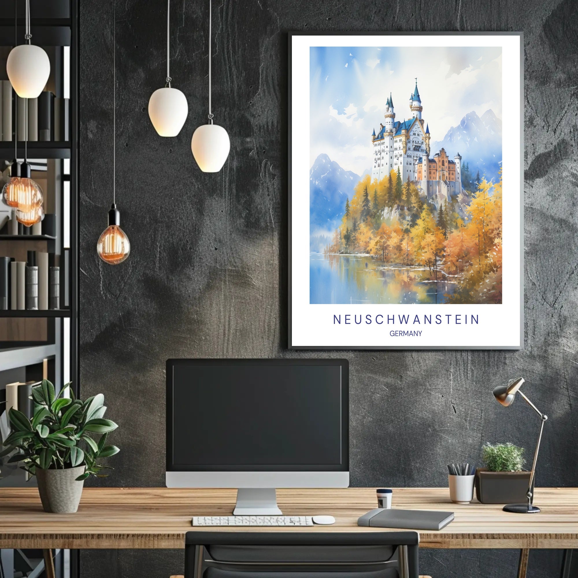 Neuschwanstein Castle Scenic Travel Poster PosterGoat