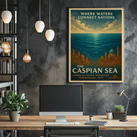 Caspian Sea Vintage Art Cultural or Heritage Poster