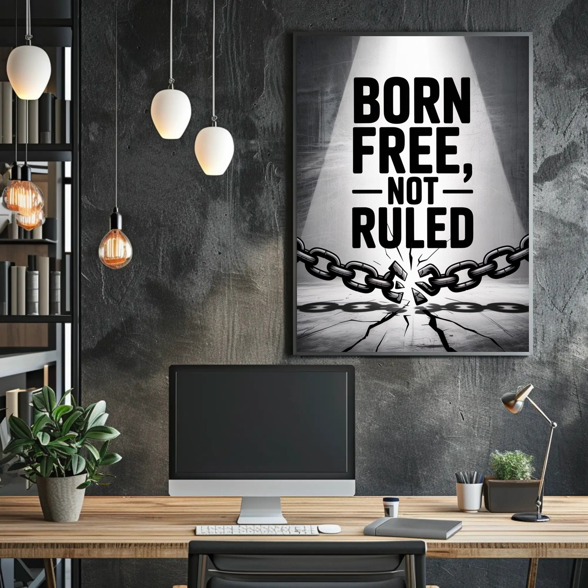 BORN FREE NOT RULED Motivational or Quote Poster