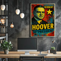 Herbert Hoover 31st President of the United States Graffiti Pop Art Poster
