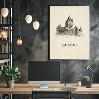 Quebec Architectural Illustration Poster