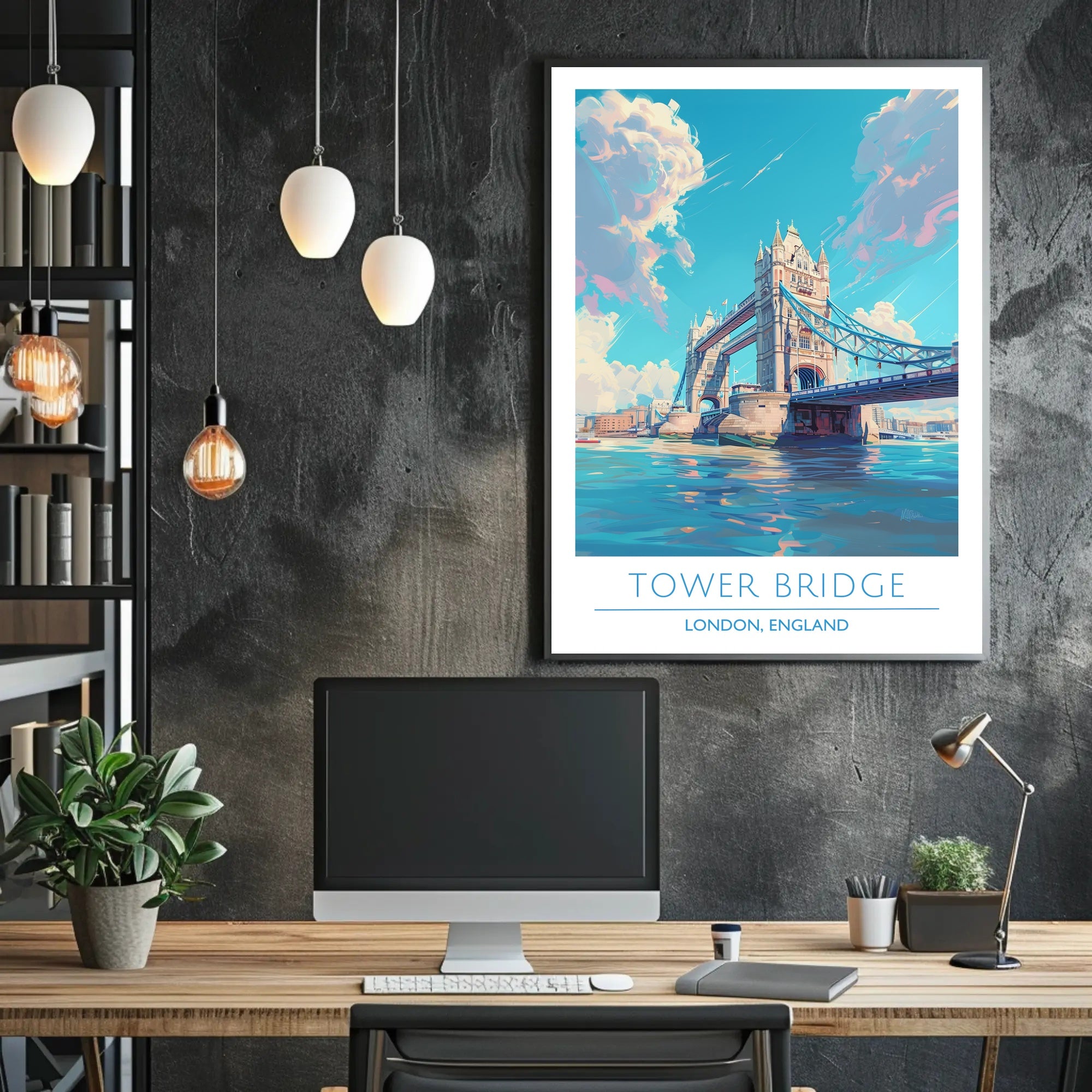 Tower Bridge Illustration Poster