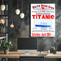 Titanic Grand Inaugural Voyage Poster Vintage Wall Art