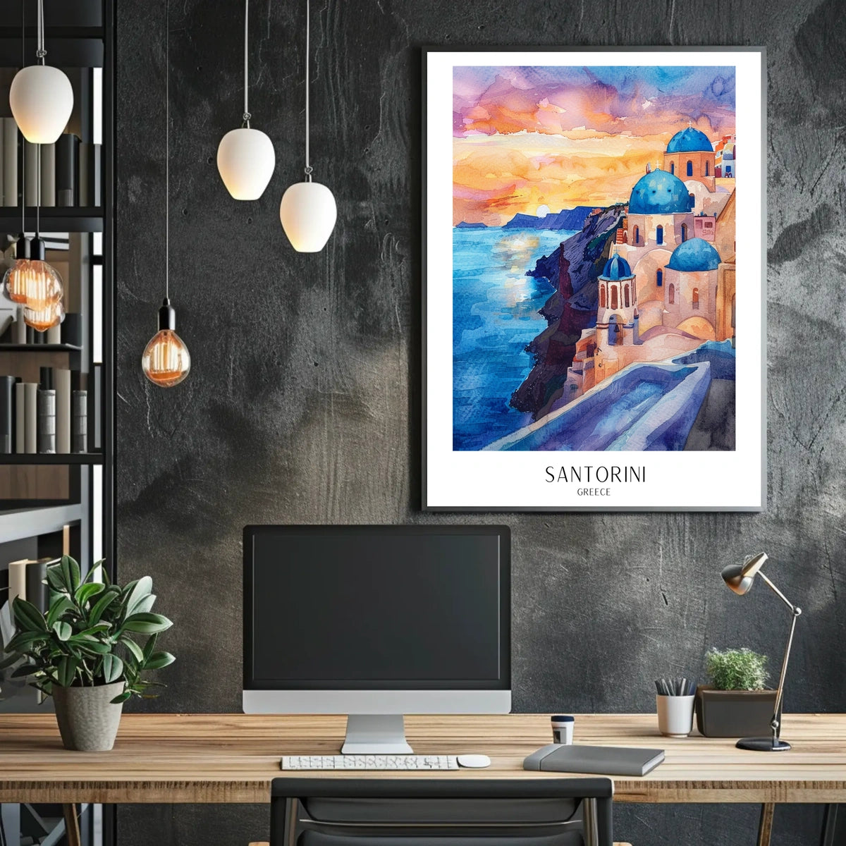 Santorini Sunset Poster