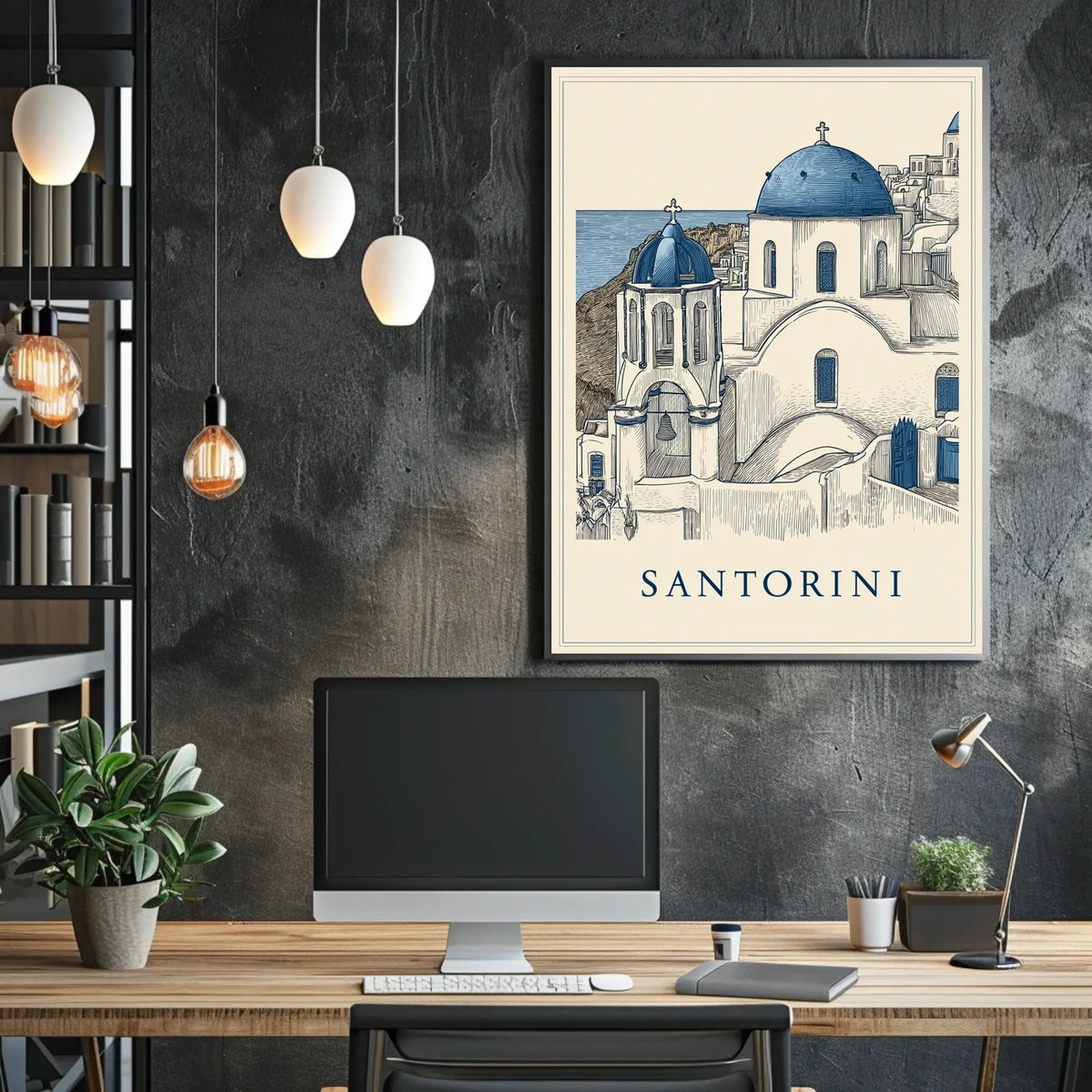 Santorini Serenity Poster