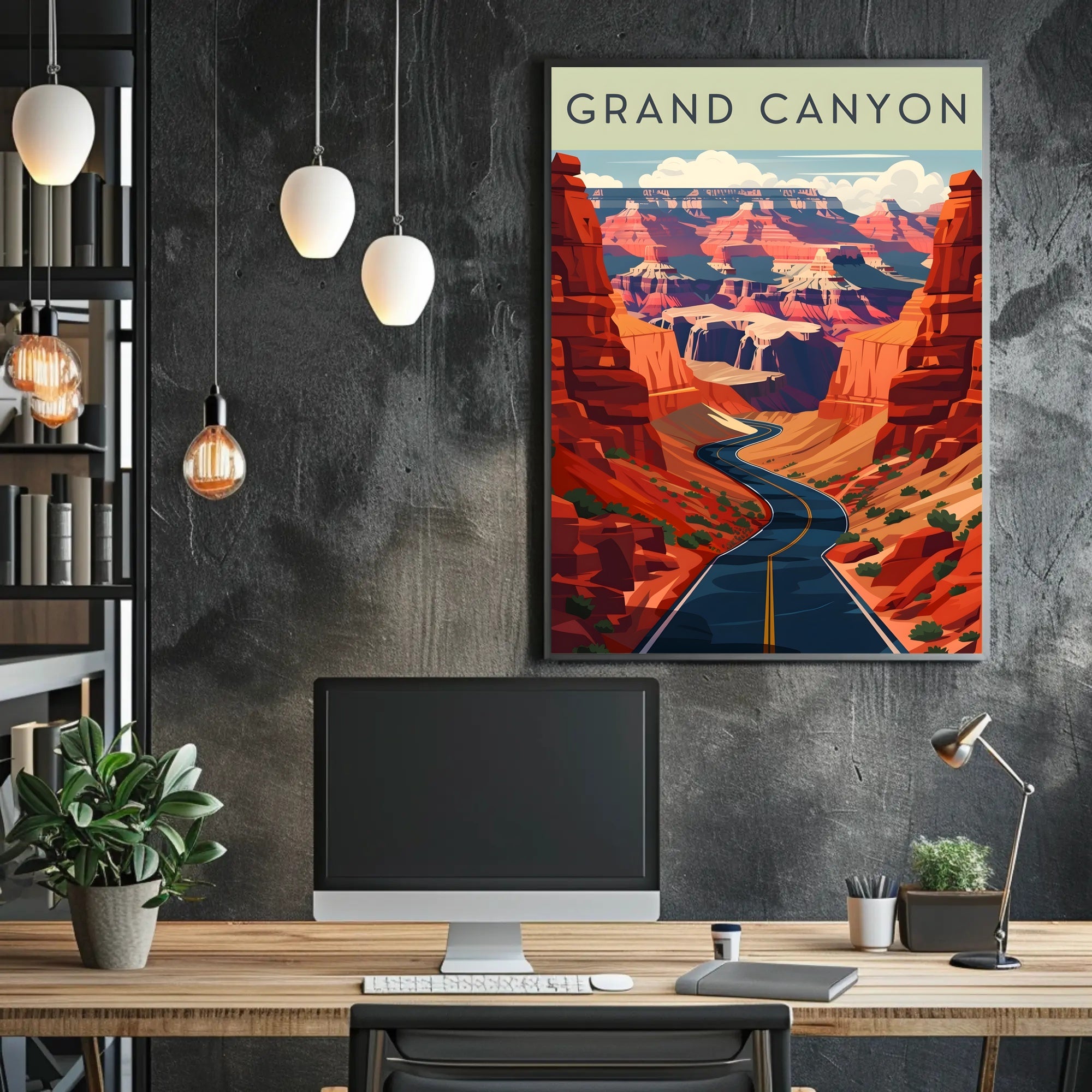 Grand Canyon Scenic Illustration Poster