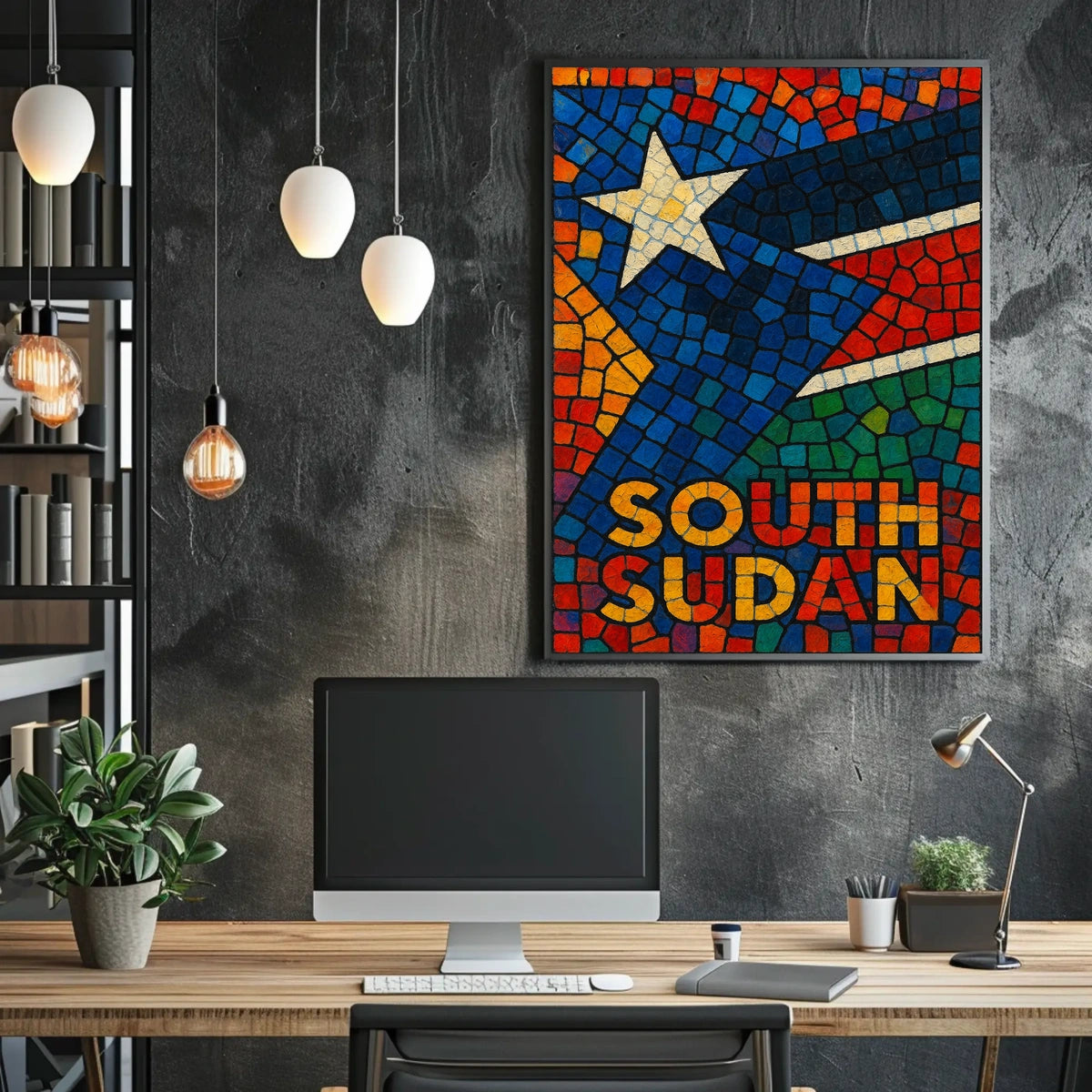 South Sudan Mosaic Art Poster