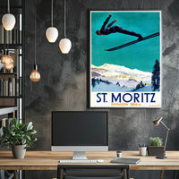 Ski Jumper Adventure in St. Moritz Sports Poster PosterGoat