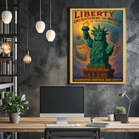 Statue of Liberty Vintage Patriotic Propaganda Poster