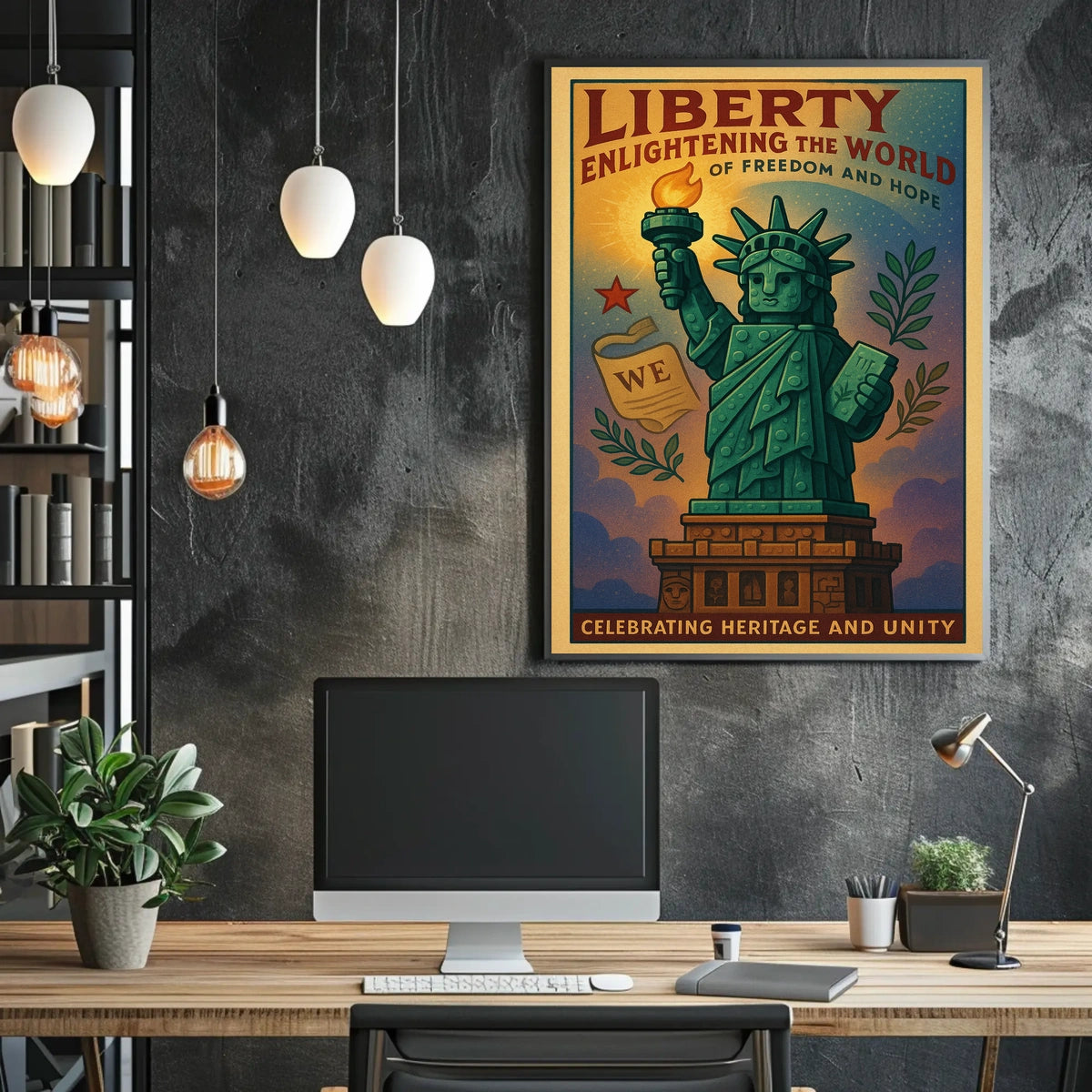 Statue of Liberty Vintage Patriotic Propaganda Poster