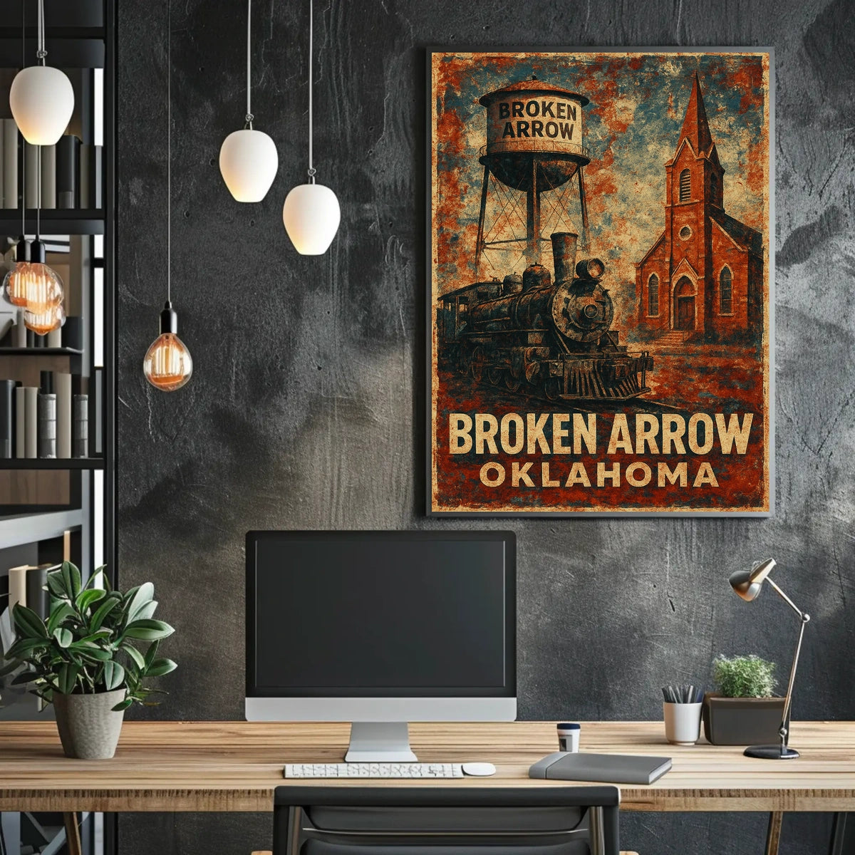 Broken Arrow Cityscape Wanderlust Minimalist Poster
