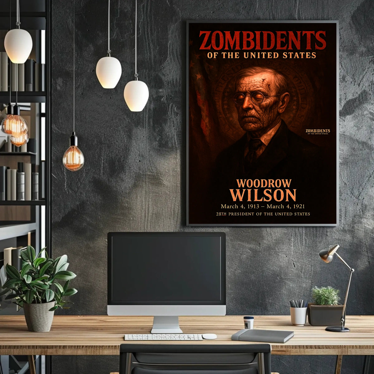 Woodrow Wilson 28th President of the United States Zombidents Poster Series
