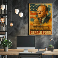 Gerald Ford 38th President of the United States Layered Digital Collage Poster