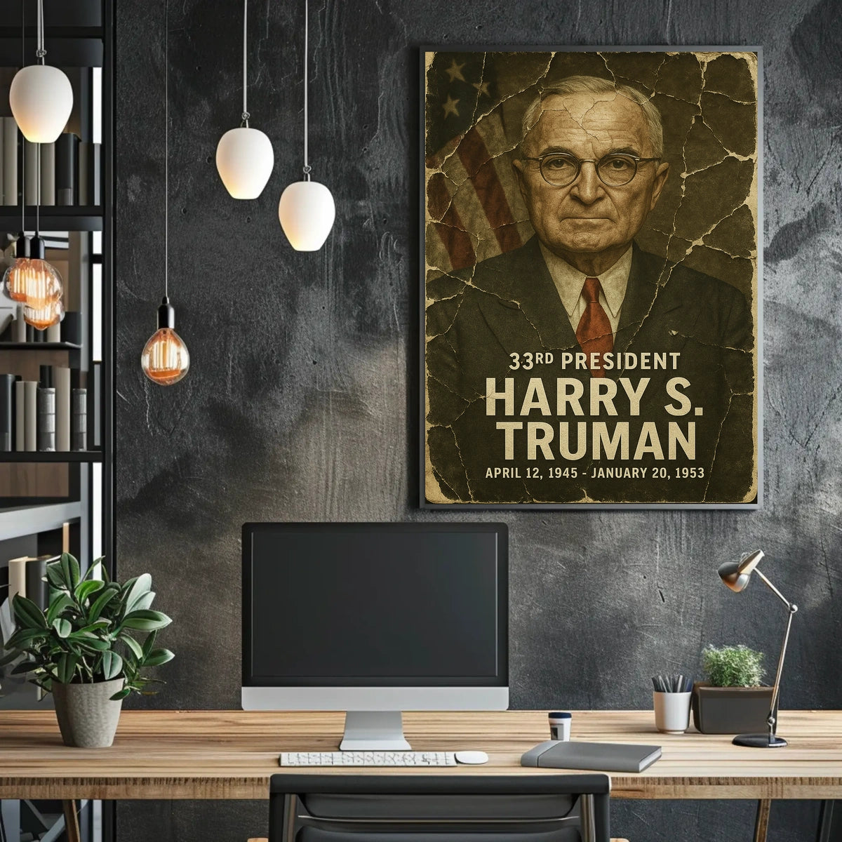Harry S. Truman 33rd President of the United States Damaged Photograph Poster