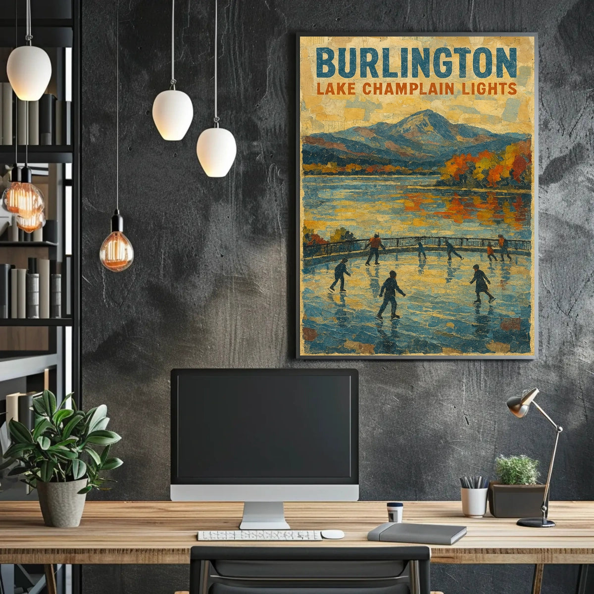 Burlington Lake Champlain Lights Poster