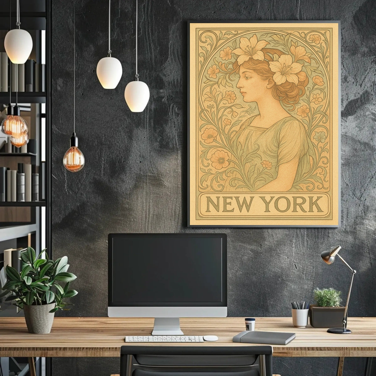 Art Nouveau New York Poster
