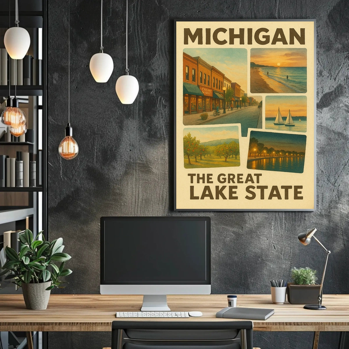 Michigan The Great Lake State Poster
