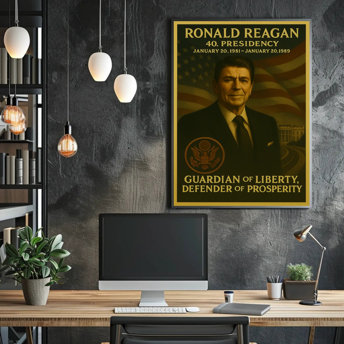 Ronald Reagan Tribute Historical Presidential Poster
