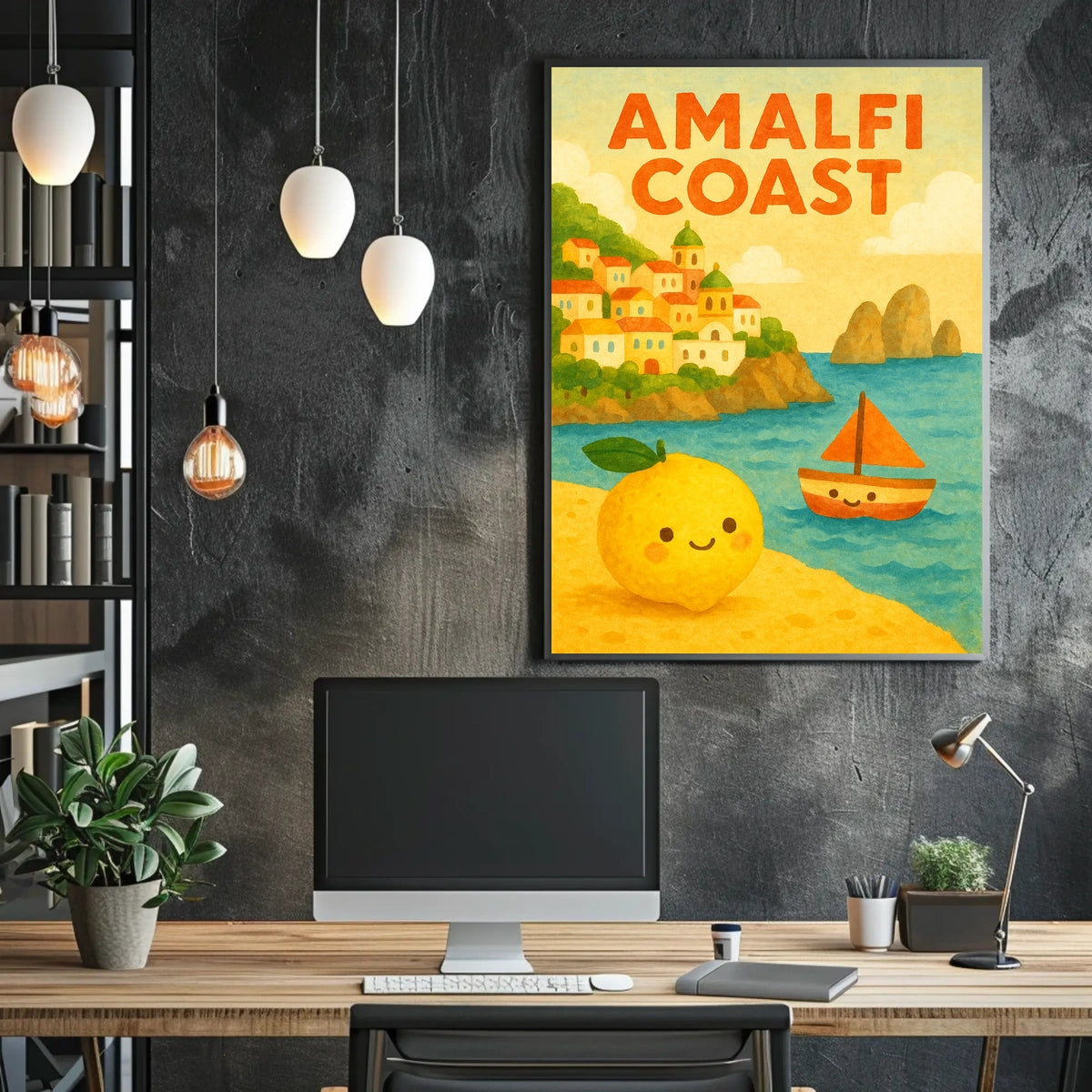 Amalfi Coast Adventure Poster Wall Art Decor Living Room