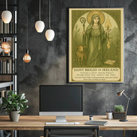 Saint Brigid of Ireland Vintage Cultural or Heritage Poster