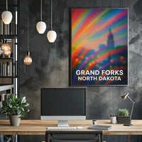 Grand Forks North Dakota Minimalist Travel Decor Poster