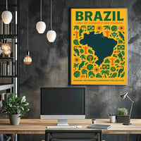 Brazil's Cultural Symbols Vibrant and Modern Poster PosterGoat