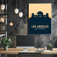 Los Angeles Observatory Silhouette Travel Poster