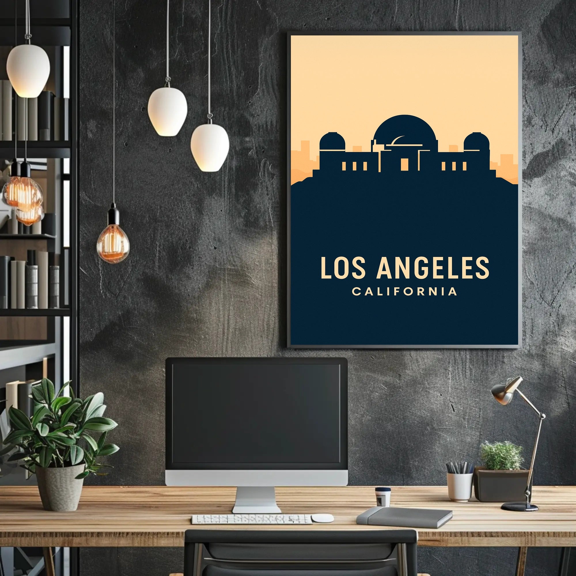 Los Angeles Observatory Silhouette Travel Poster
