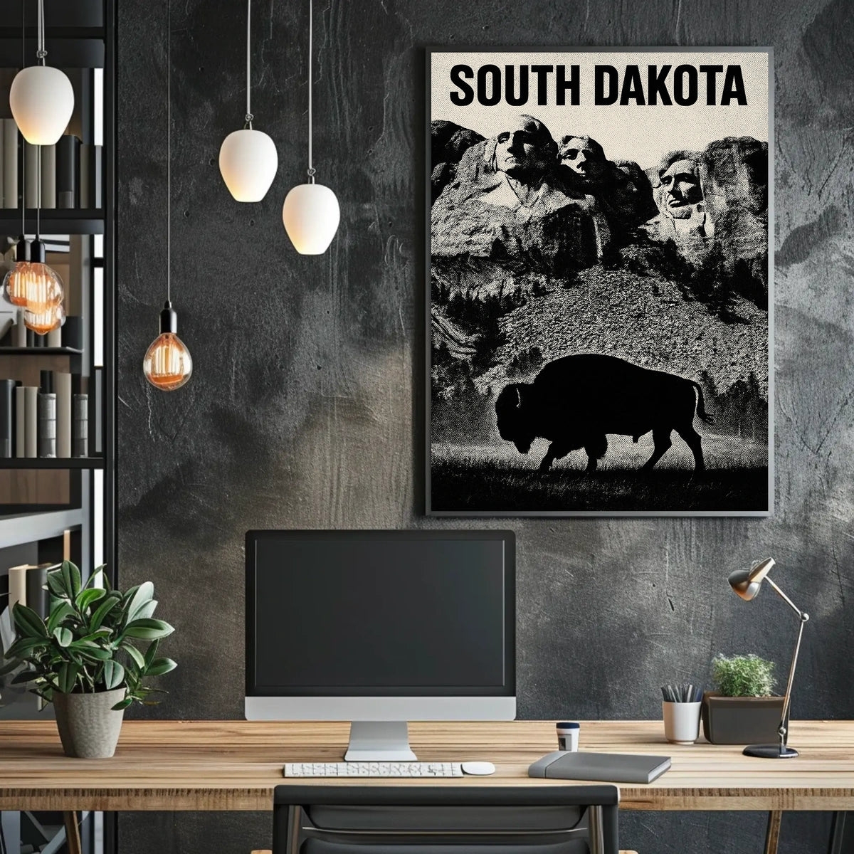 South Dakota Landmarks Poster