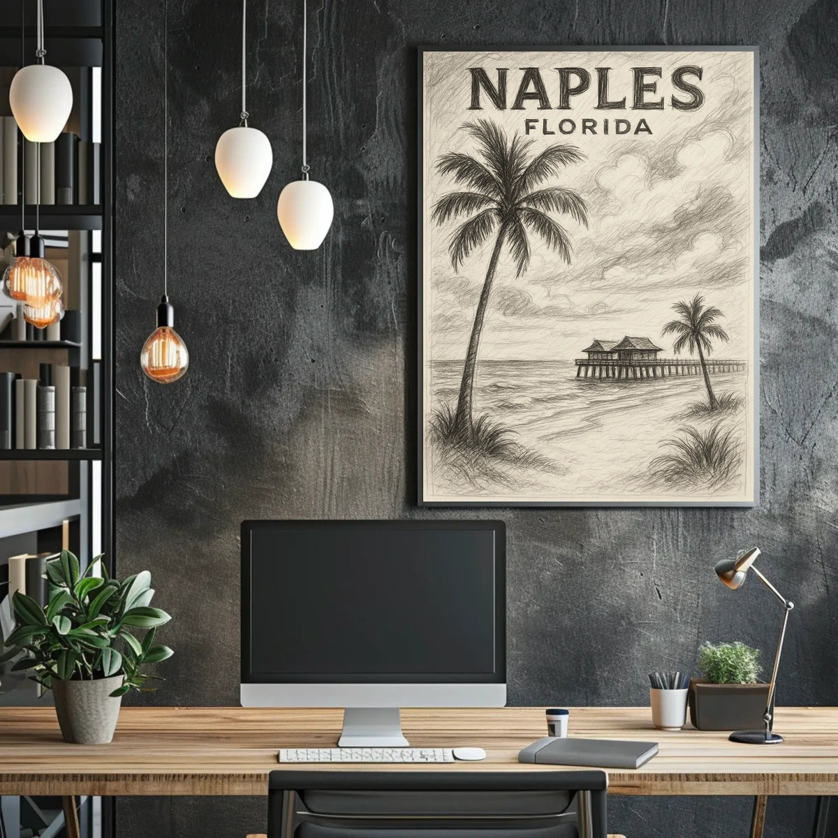 Naples Florida Coastal Serenity Poster Gulf Coast Wall Art