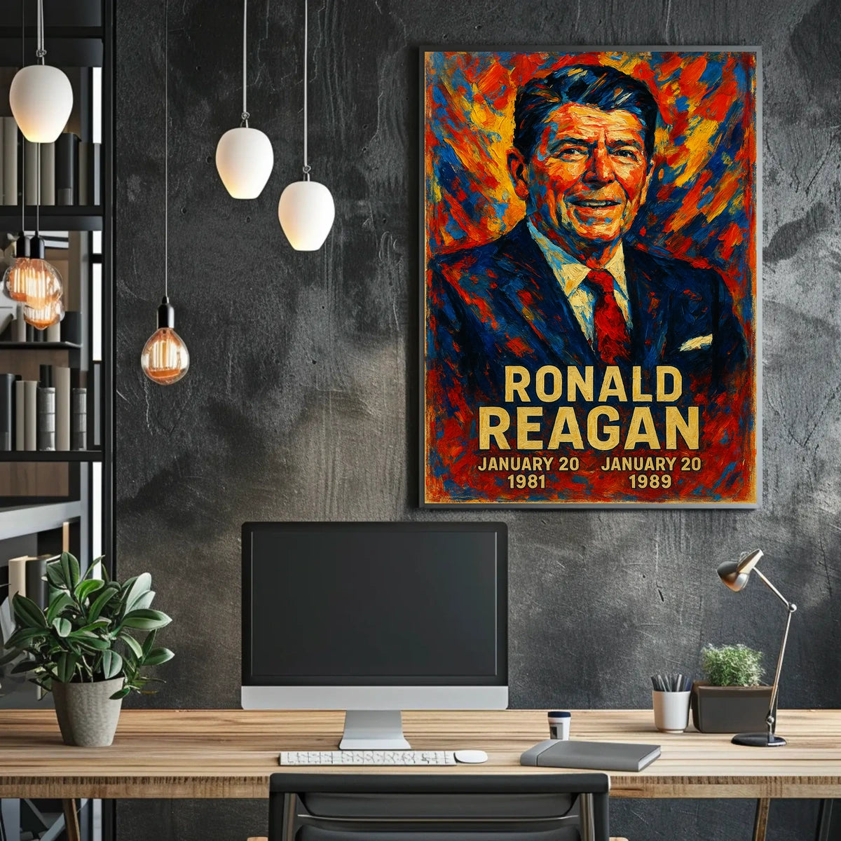Ronald Reagan 40th President of the United States Glitch Hop Art Poster