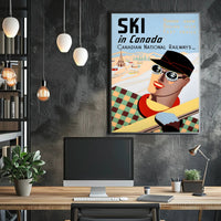 Vintage Canadian Skiing Travel Advertisement Poster PosterGoat