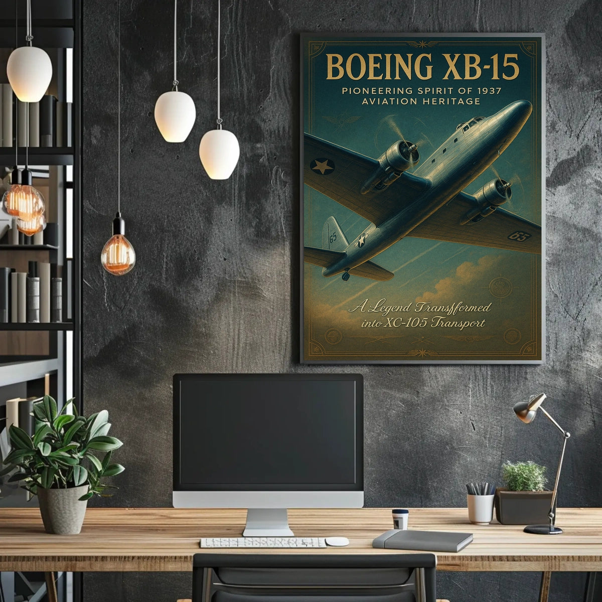Boeing XB-15 Vintage Aviation Poster Art Print
