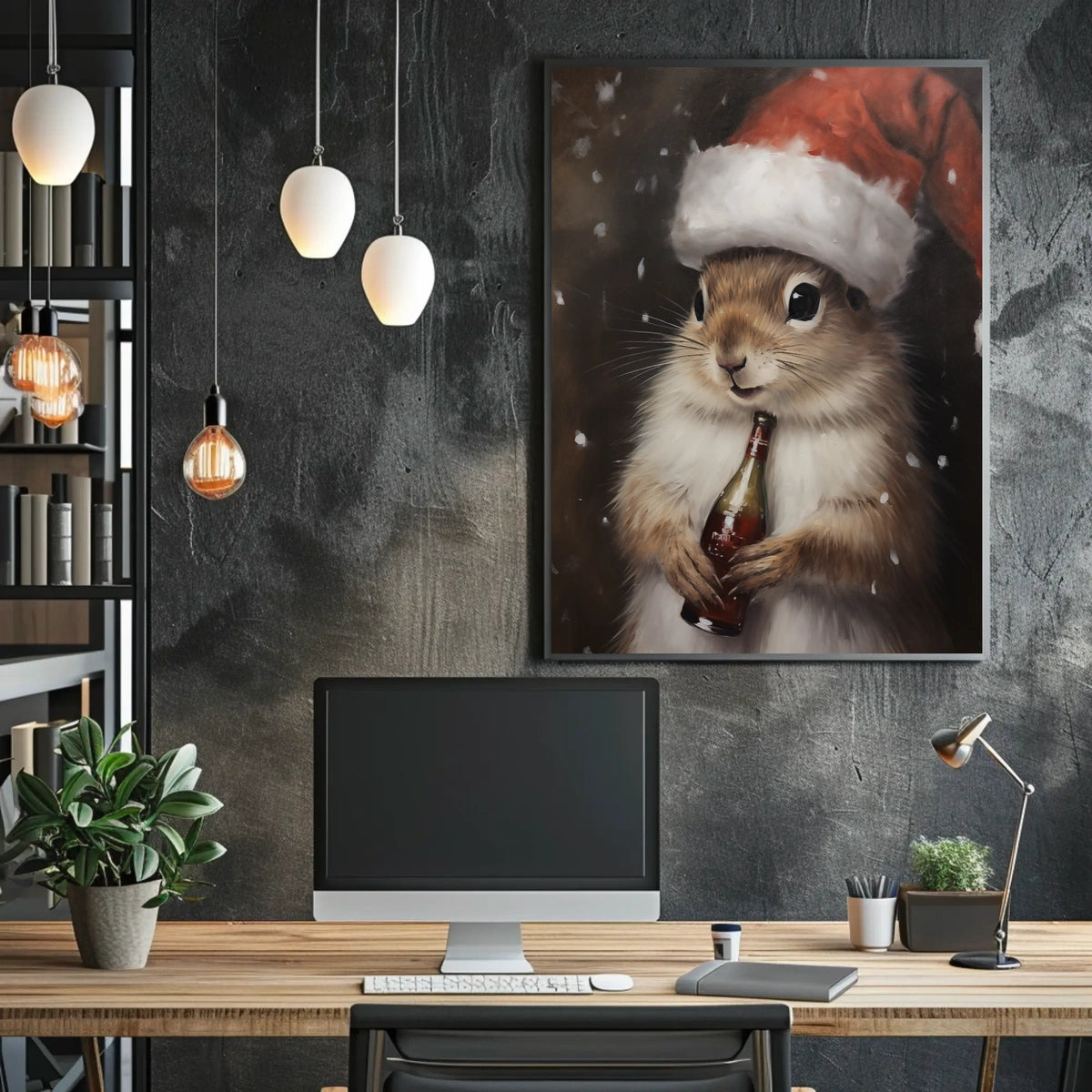 Festive Squirrel Celebration Poster