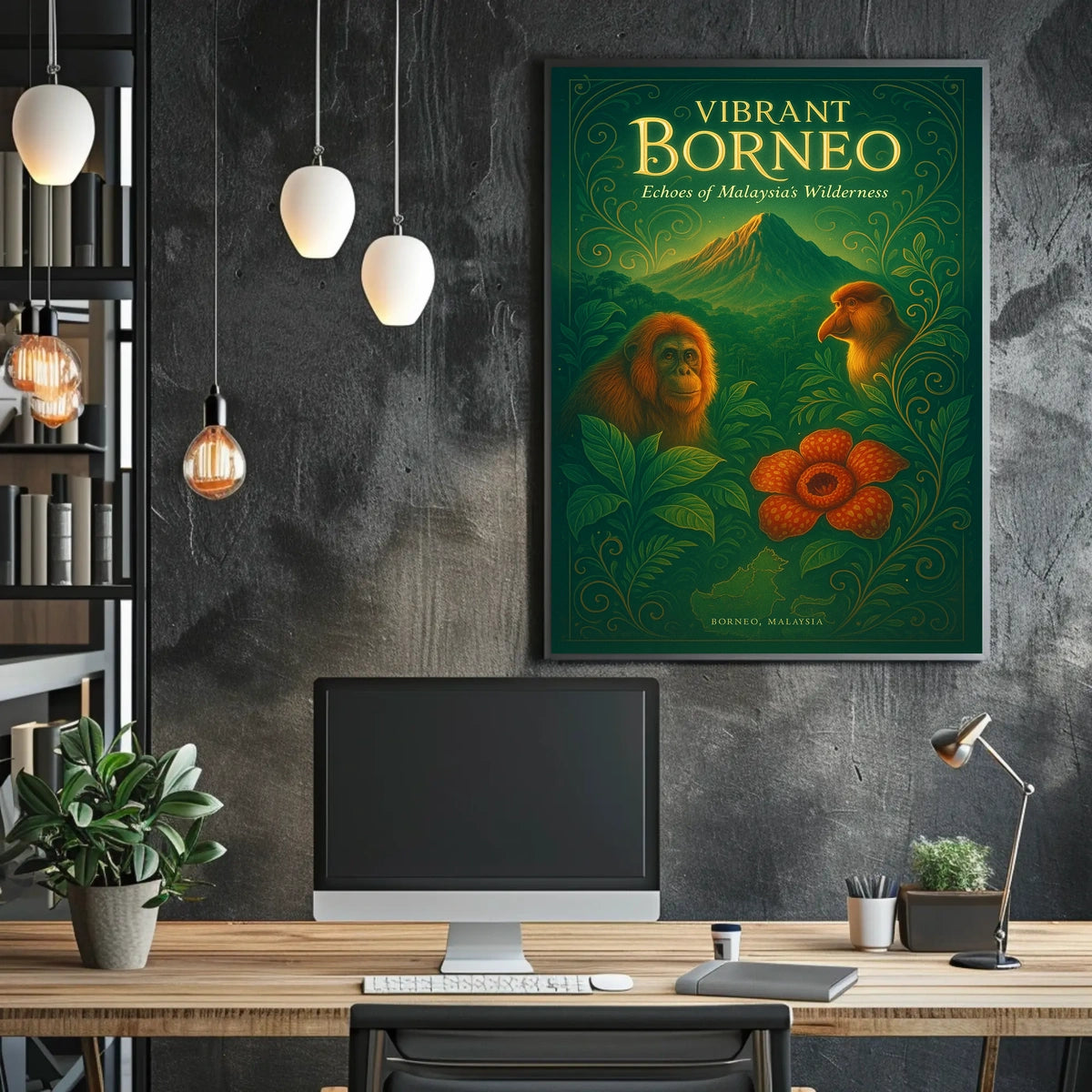 Vibrant Borneo Echoes of Malaysias Wilderness Poster
