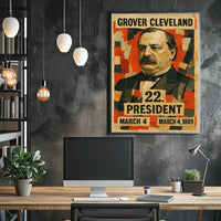 Grover Cleveland 22nd President of the United States Layered paper Collage Poster