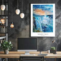 Niagara Falls Watercolor Art Travel Poster PosterGoat
