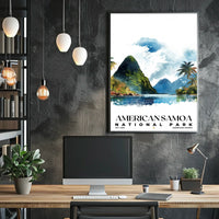 American Samoa Watercolor Wall Art Poster